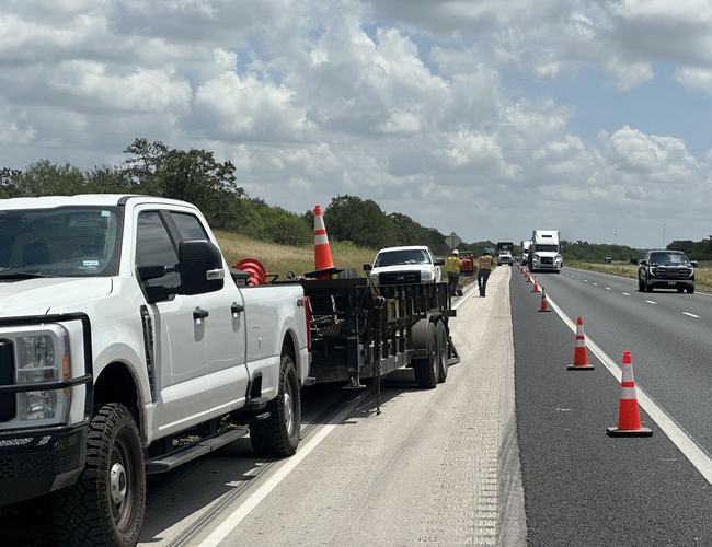 Shoulder work on the highway